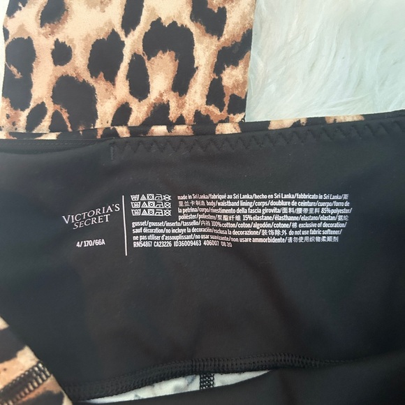 Victoria Secret Leopard Print Leggings Polyester Stretch Women's Size 4 Active - Picture 4 of 11